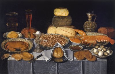 Nature morte avec crabe, crevettes et homard, vers 1635-40 - Charlotte Evans